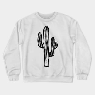 Cactus Doodle Black Crewneck Sweatshirt